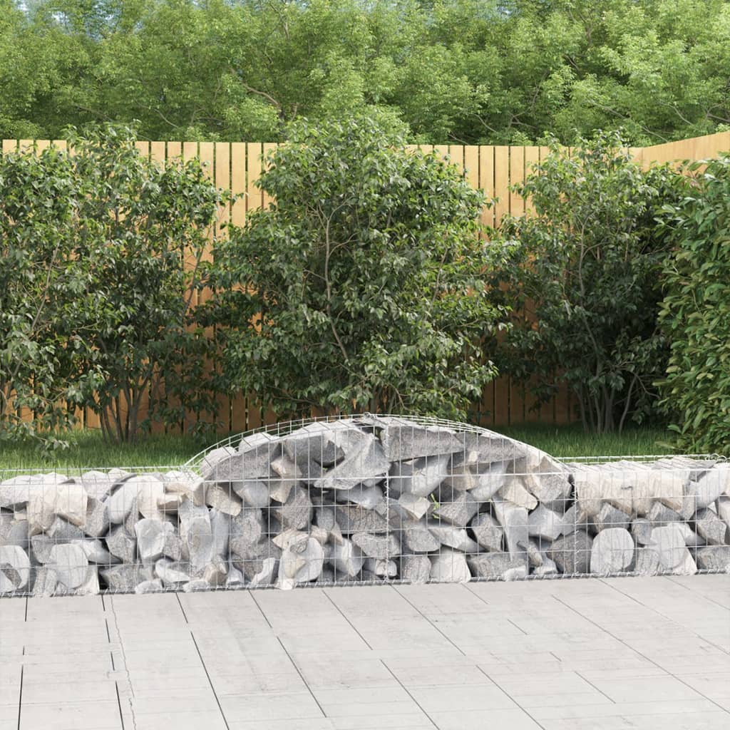 vidaXL Gabion Curved 200x30x40/60 cm Galvanized Iron