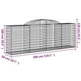 vidaXL Gabion Curved 200x30x40/60 cm Galvanized Iron