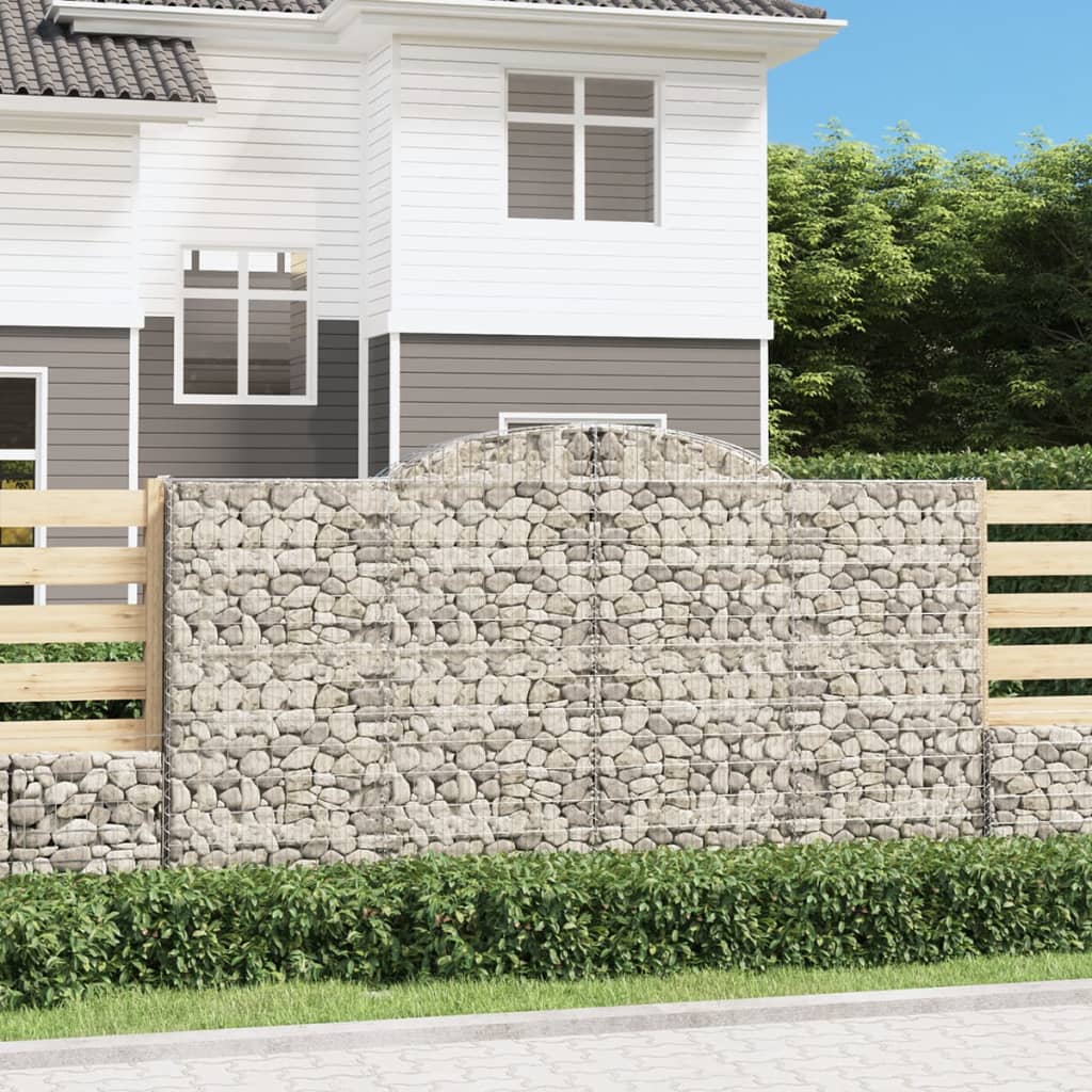 vidaXL Gabion Curved 200x30x40/60 cm Galvanized Iron