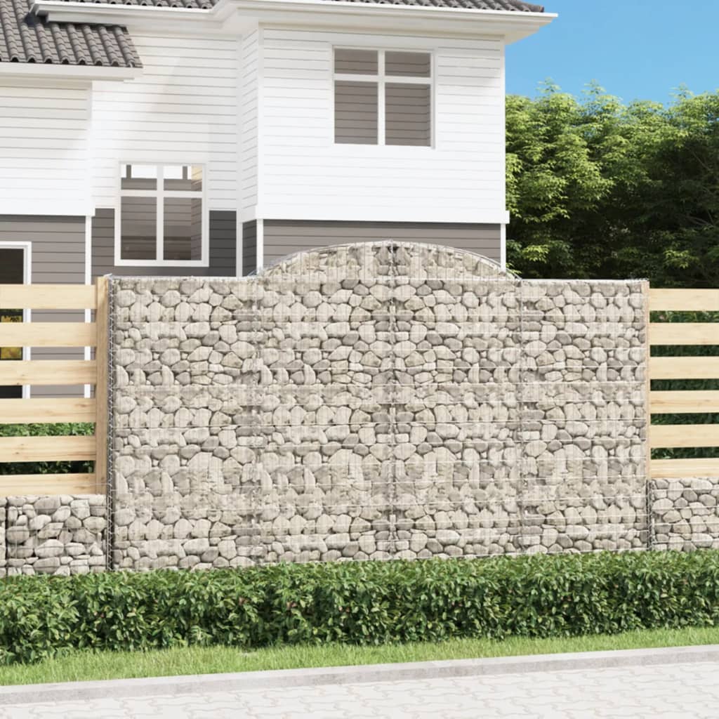 vidaXL Gabion Curved 200x30x40/60 cm Galvanized Iron