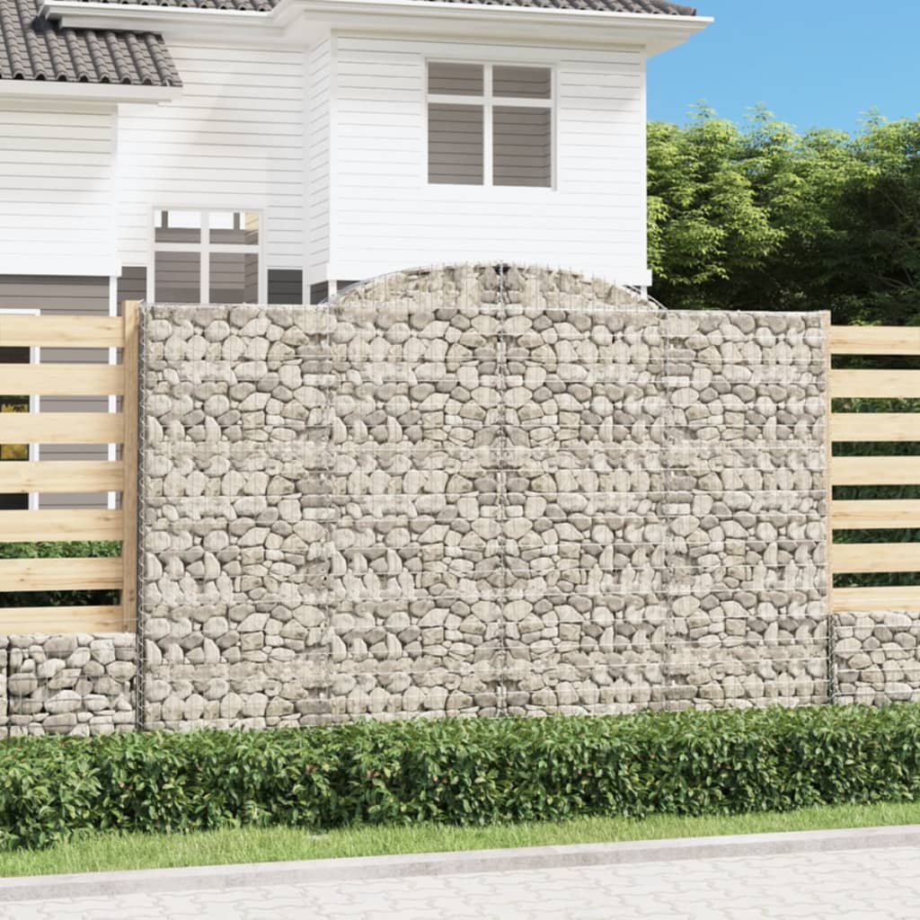 vidaXL Gabion Curved 200x30x40/60 cm Galvanized Iron