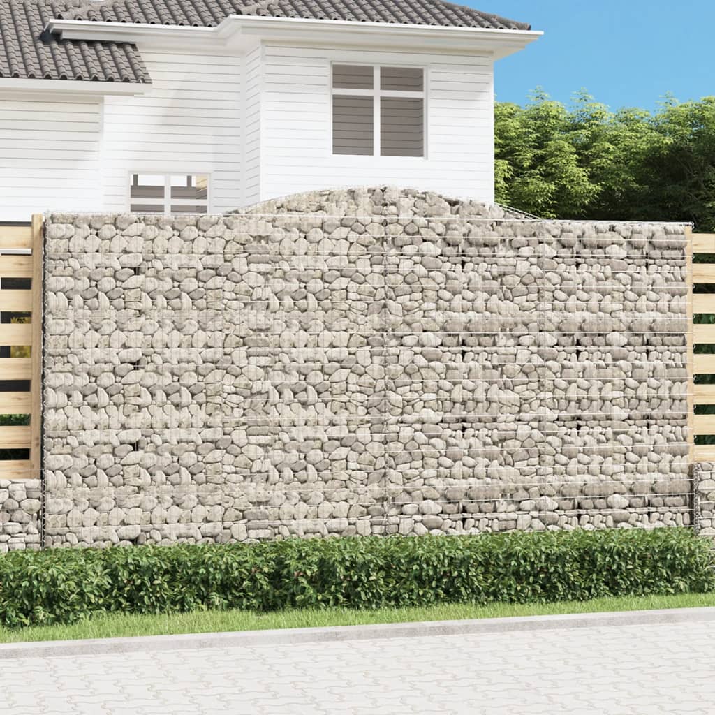 vidaXL Gabion Curved 200x30x40/60 cm Galvanized Iron
