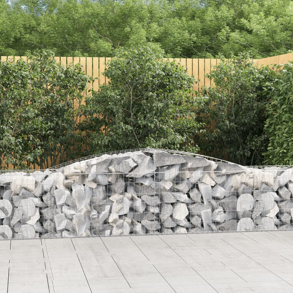 vidaXL Gabion Curved 200x30x40/60 cm Galvanized Iron
