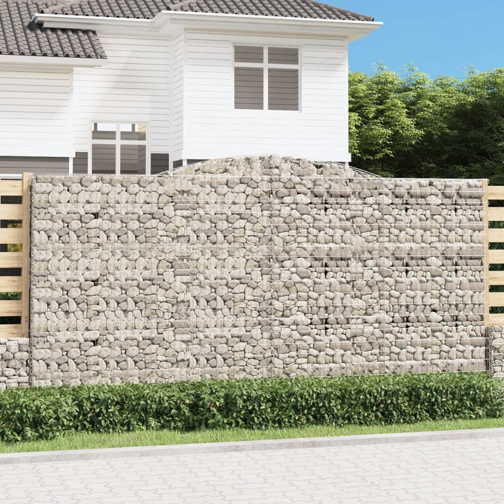 vidaXL Gabion Curved 200x30x40/60 cm Galvanized Iron