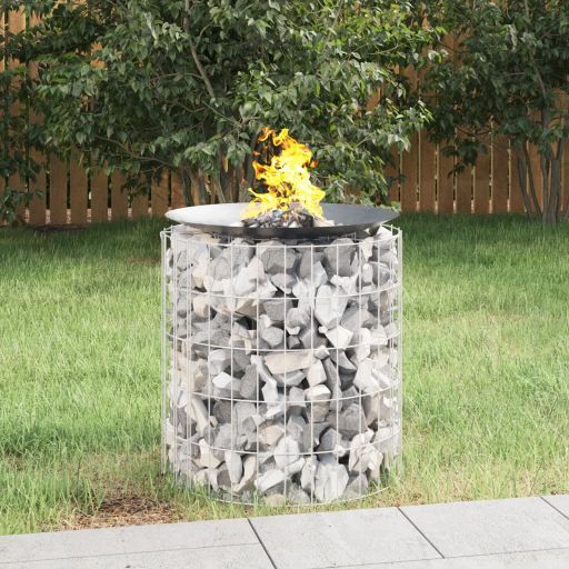 vidaXL Gabion Fire Pit Ø 50 cm Galvanized Iron
