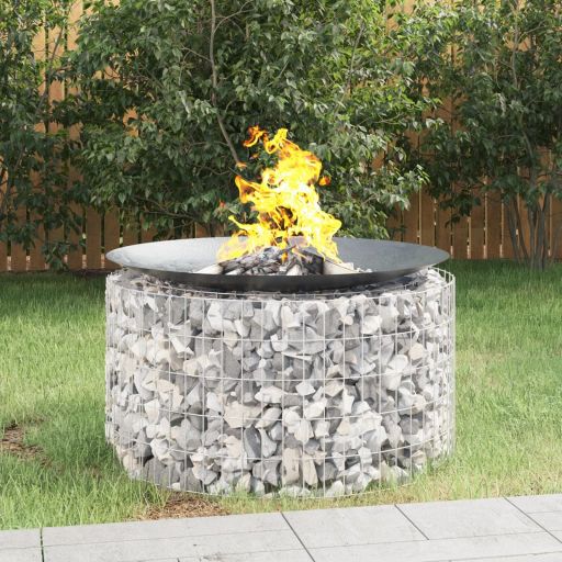 vidaXL Gabion Fire Pit Ø 50 cm Galvanized Iron
