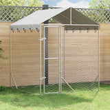 vidaXL Dog Kennel with Roof 2x2x2.5 m Galvanized Steel Silver