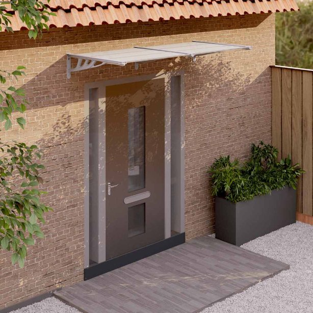vidaXL Deurluifel 122x90 cm polycarbonaat grijs en transparant