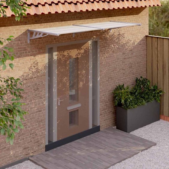vidaXL Deurluifel 122x90 cm polycarbonaat grijs en transparant
