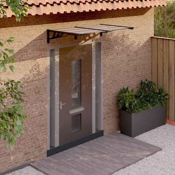 vidaXL Deurluifel 122x90 cm polycarbonaat zwart