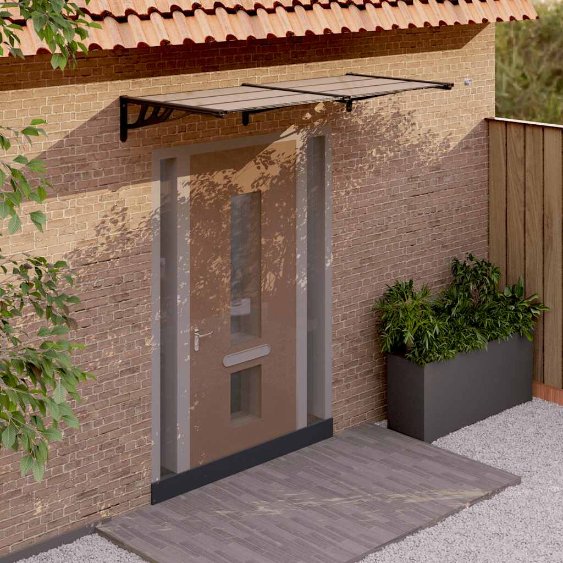 vidaXL Deurluifel 122x90 cm polycarbonaat zwart