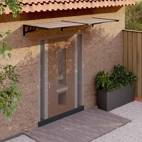 vidaXL Deurluifel 122x90 cm polycarbonaat zwart