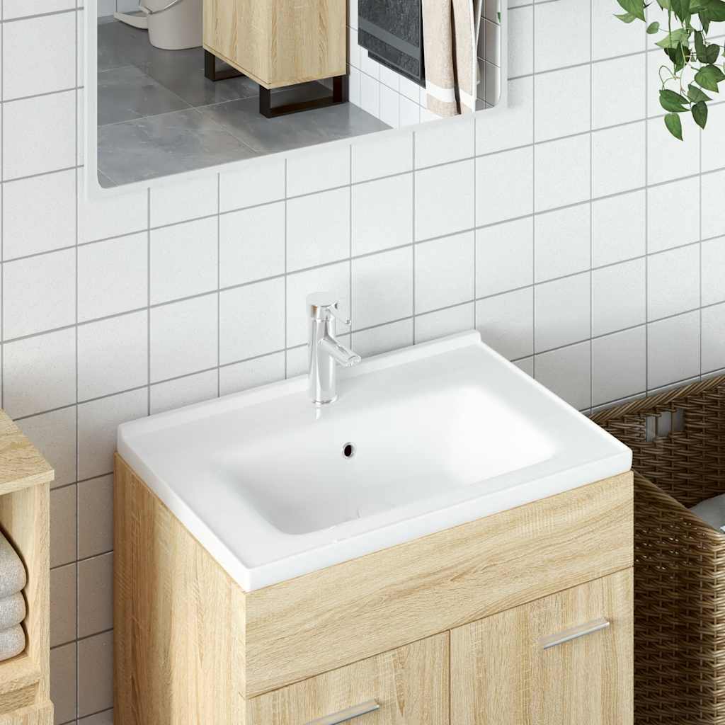 vidaXL Rectangular Wash Basin 61x48x19.5 cm Ceramic White