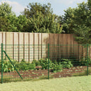 vidaXL Wire Mesh Fence with Ground Anchors 0.8x10 m Green