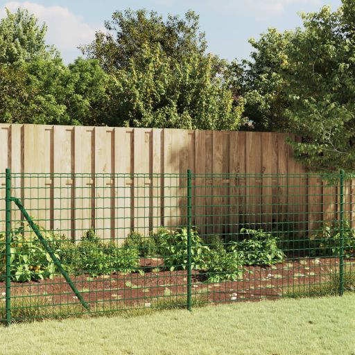 vidaXL Chain Link Fence with Flange 0.8x10 m Green