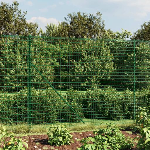 vidaXL Chain Link Fence with Flange 0.8x10 m Green