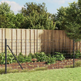 vidaXL Wire Mesh Fence with Ground Anchors 0.8x10 m Green