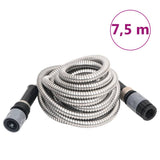 vidaXL Garden hose with spray gun 0.6'' 7.5 m stainless steel silver