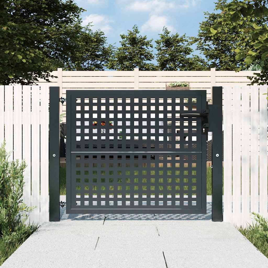 vidaXL Garden Gate Anthracite 100x75 cm Steel