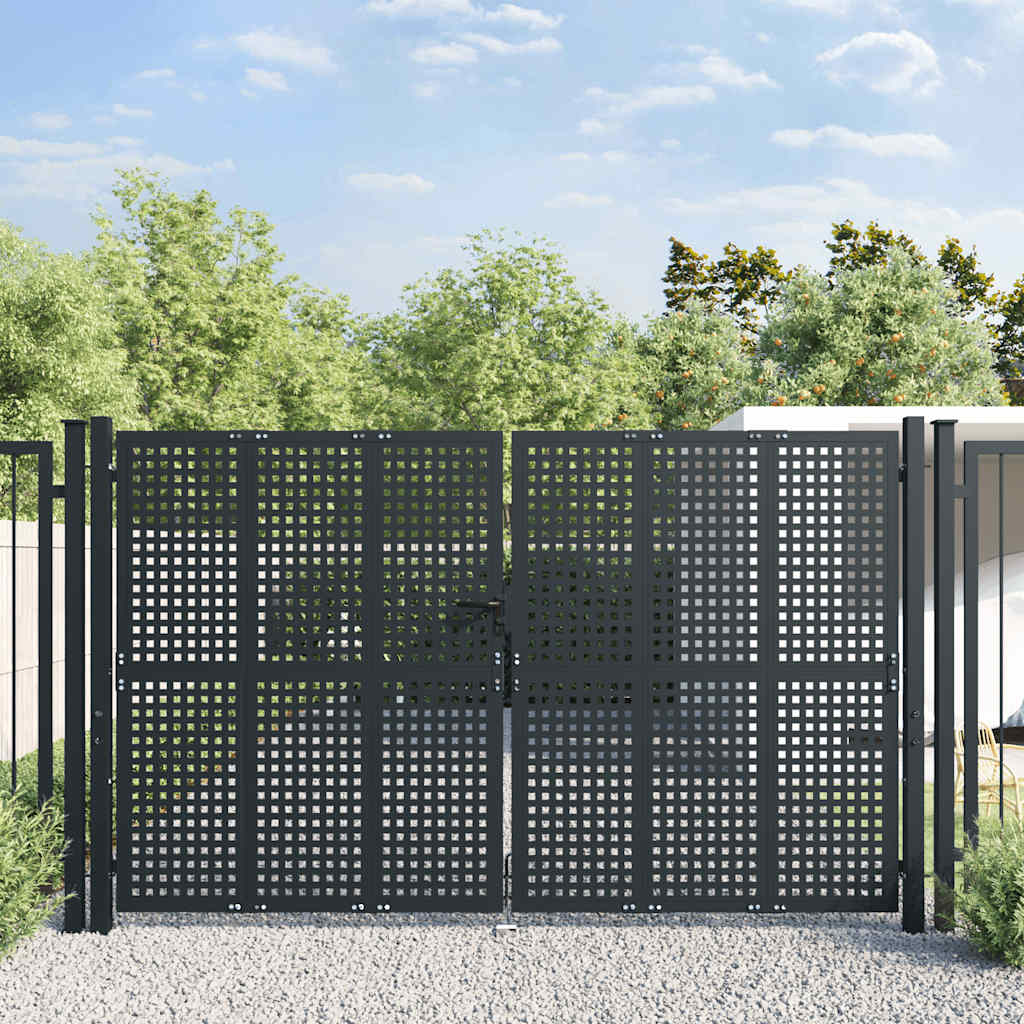 vidaXL Garden Gate Anthracite 100x75 cm Steel