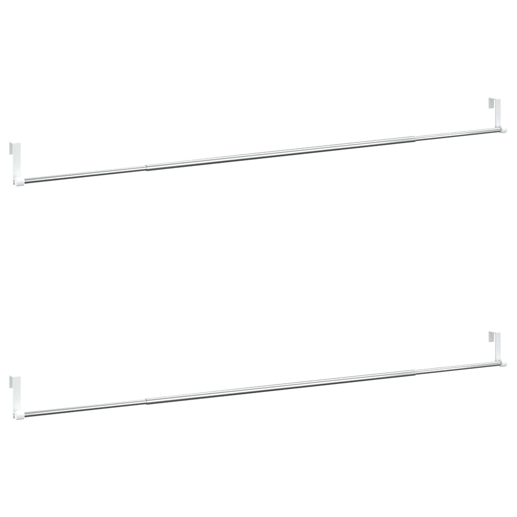 vidaXL Gordijnrails 2 st 40-60 cm aluminium wit en zilverkleurig