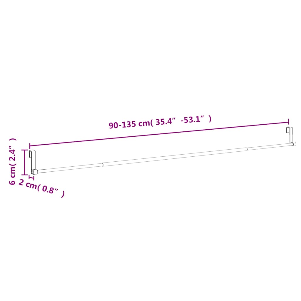 vidaXL Gordijnrails 2 st 40-60 cm aluminium wit en zilverkleurig