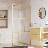 vidaXL Walk-in Shower Screen Transparent 80x195 cm ESG Glass Gold-Colored
