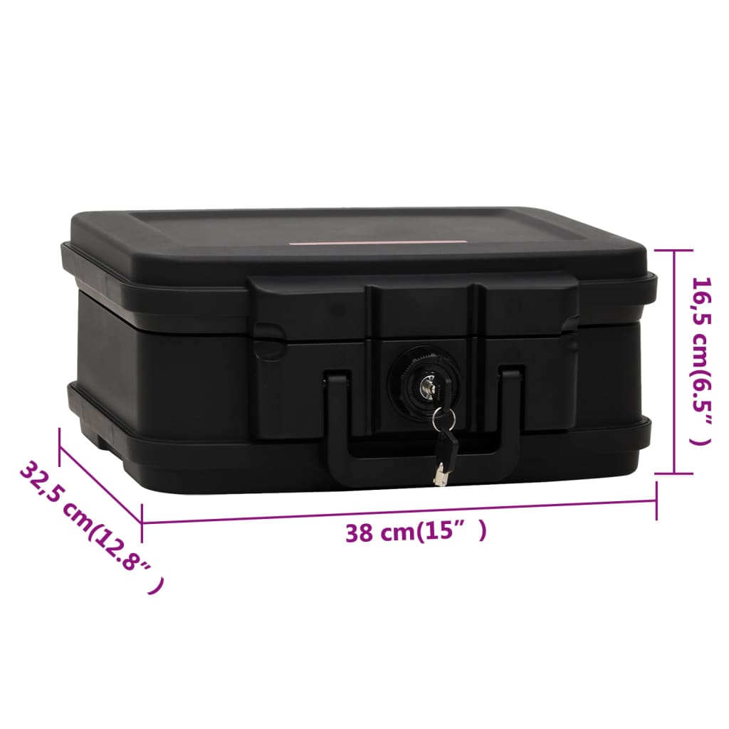 vidaXL Kluis 38x32,5x16,5 cm zwart