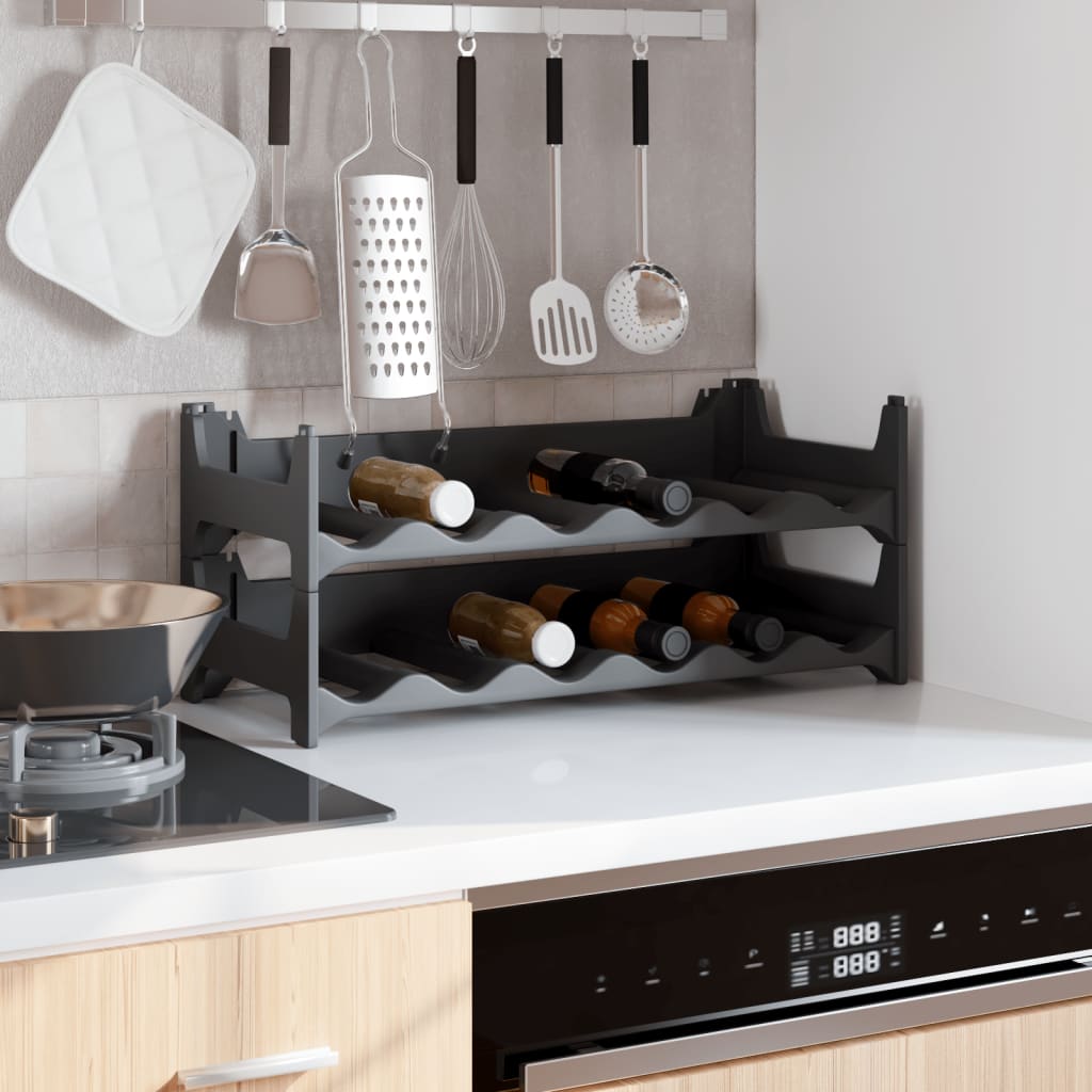 vidaXL Stackable 12-Bottle Wine Rack PP