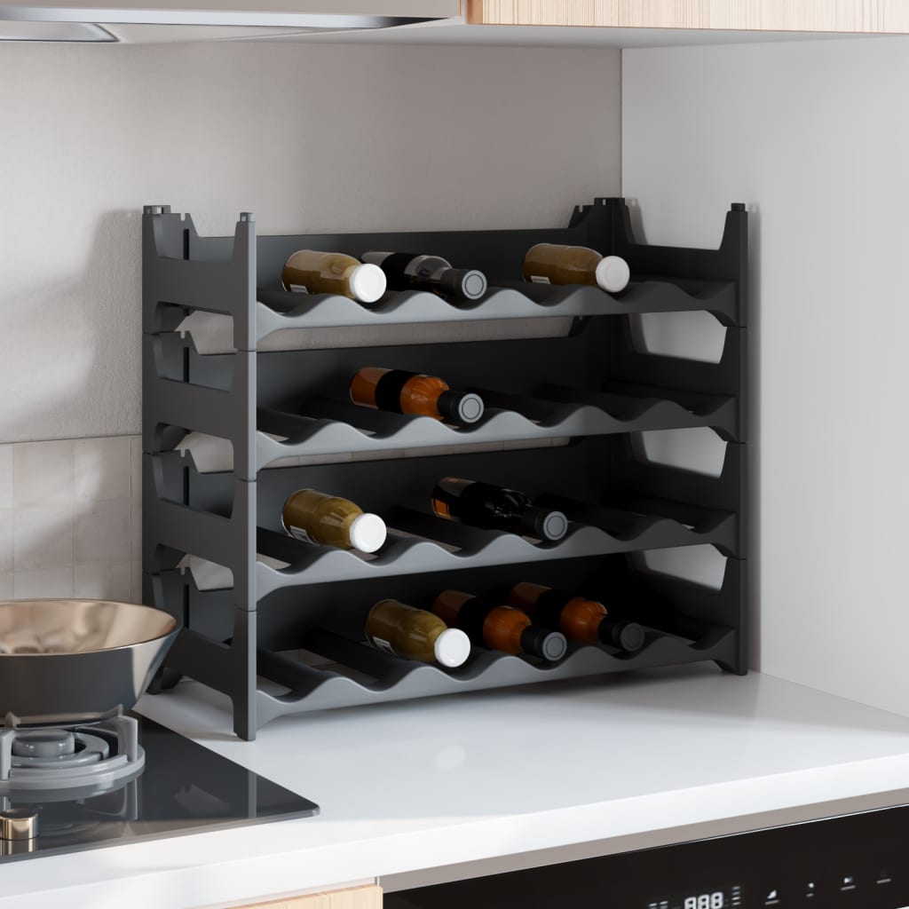 vidaXL Stackable 12-Bottle Wine Rack PP