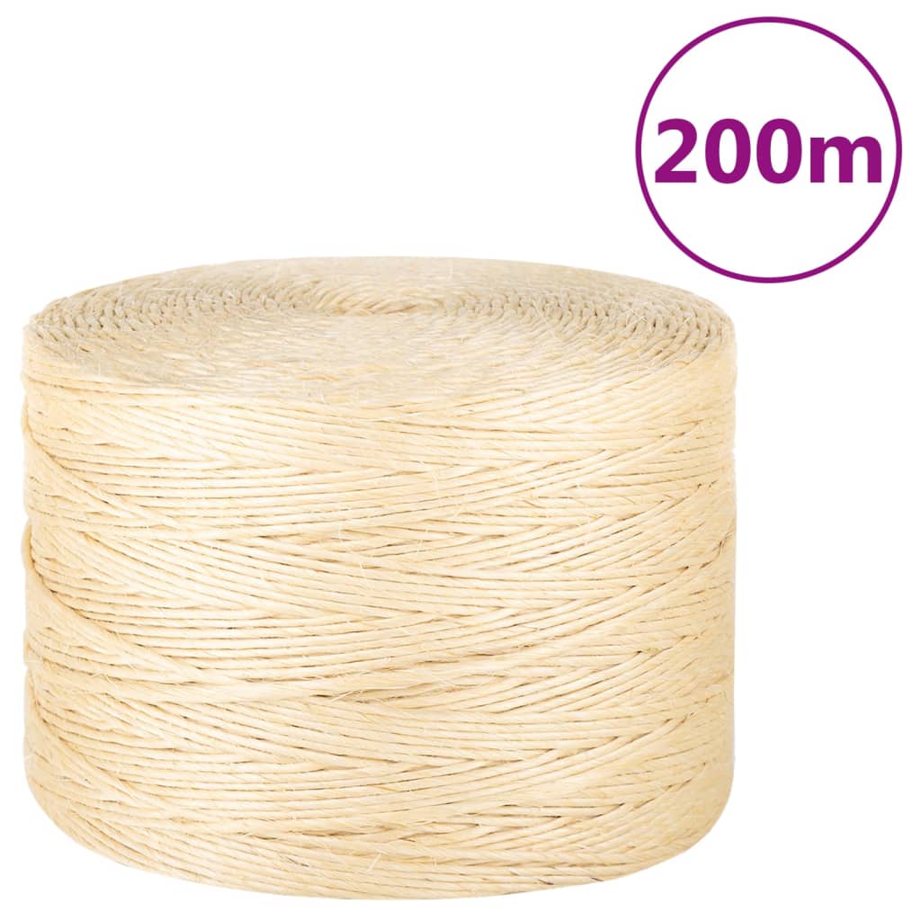 vidaXL Rope 2 mm 300 m 100% sisal