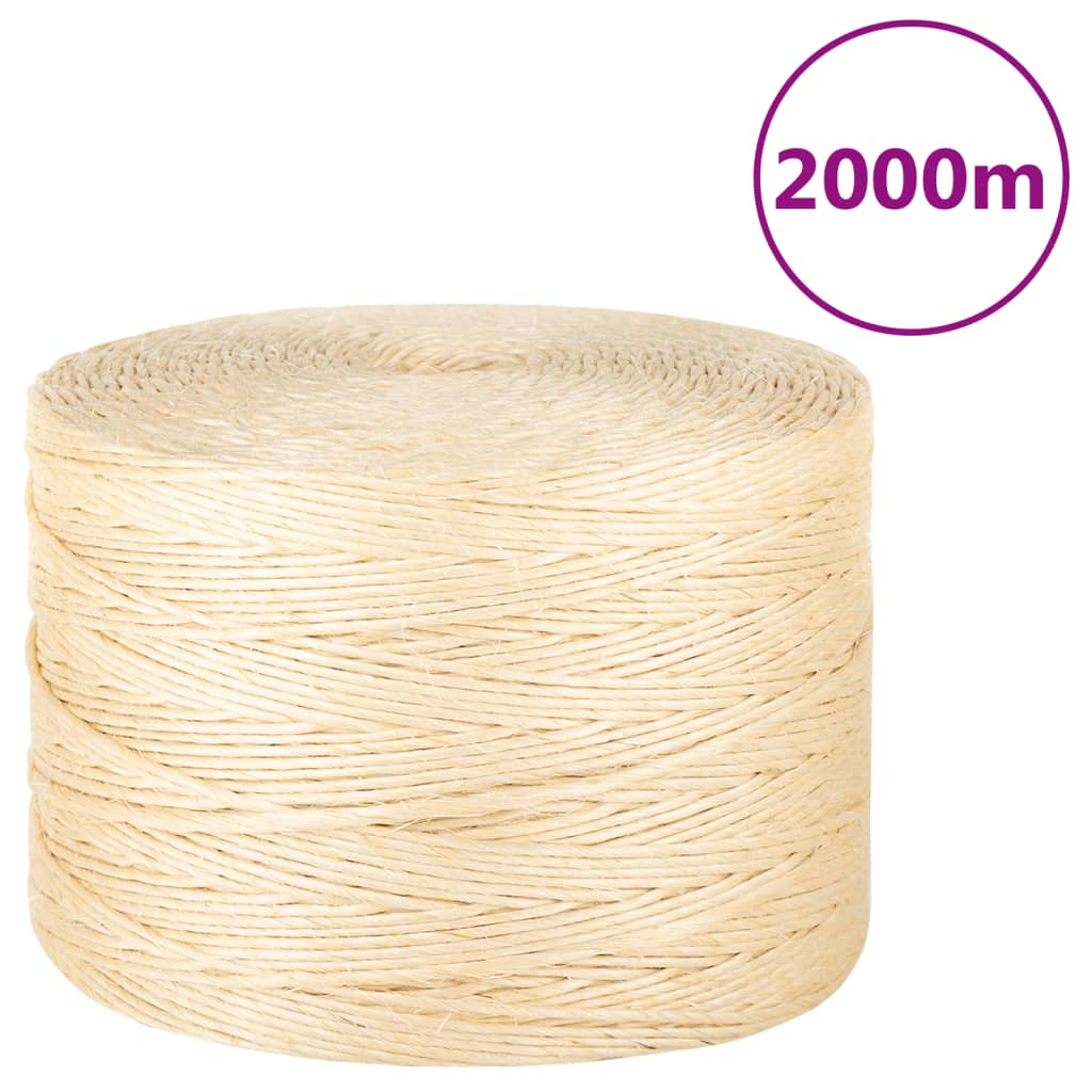 vidaXL Rope 2 mm 300 m 100% sisal