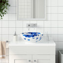 vidaXL Countertop Basin round Φ41x14 cm ceramic white and blue
