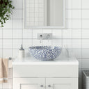 vidaXL Countertop Basin round Φ41x14 cm ceramic white and blue