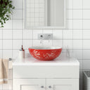 vidaXL Countertop Basin round Φ41x14 cm ceramic white and blue