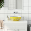 vidaXL Countertop Basin round Φ41x14 cm ceramic white and blue