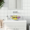 vidaXL Countertop Basin round Φ41x14 cm ceramic white and blue
