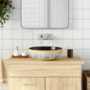 vidaXL Countertop Basin round Φ41x14 cm ceramic white and blue