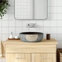 vidaXL Countertop Basin round Φ41x14 cm ceramic white and blue