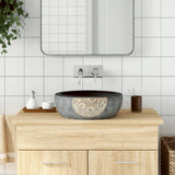 vidaXL Opzetwasbak rond Φ41x14 cm keramiek wit en blauw