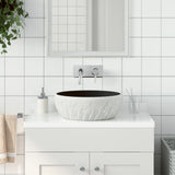 vidaXL Opzetwasbak rond Φ41x14 cm keramiek wit en blauw