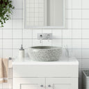 vidaXL Countertop Basin round Φ41x14 cm ceramic white and blue