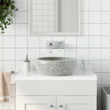 vidaXL Opzetwasbak rond Φ41x14 cm keramiek wit en blauw