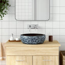 vidaXL Countertop Basin round Φ41x14 cm ceramic white and blue