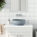 vidaXL Countertop Basin round Φ41x14 cm ceramic white and blue
