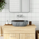 vidaXL Opzetwasbak ovale 47x33x13 cm céramique gris et bleu