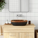 vidaXL Opzetwasbak ovale 47x33x13 cm céramique gris et bleu