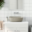 vidaXL Opzetwasbak ovale 47x33x13 cm céramique gris et bleu