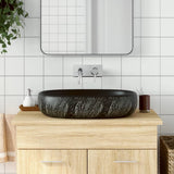 vidaXL Opzetwasbak ovaal 47x33x13 cm keramiek grijs en blauw