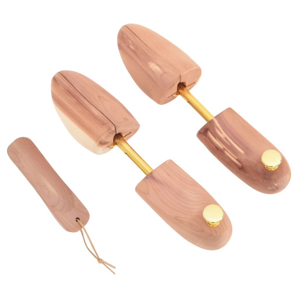 vidaXL Schoenspanner met schoenlepel EU 44-45 massief cederhout